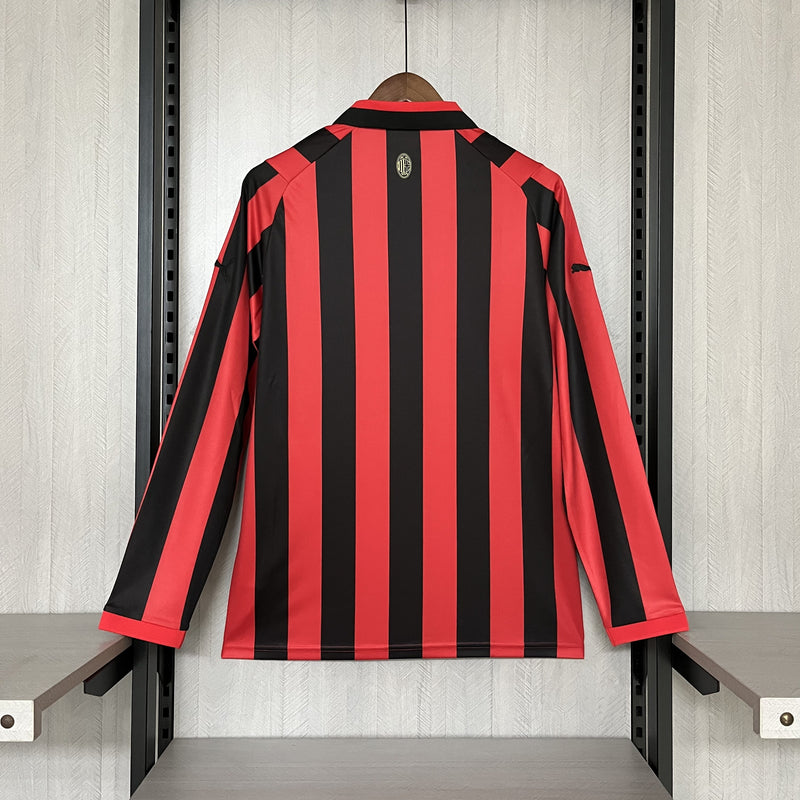 Camisa Edição Especial 125 anos Milan | 25/26 Torcedor Puma - Vermelha e Preta - Manga Longa