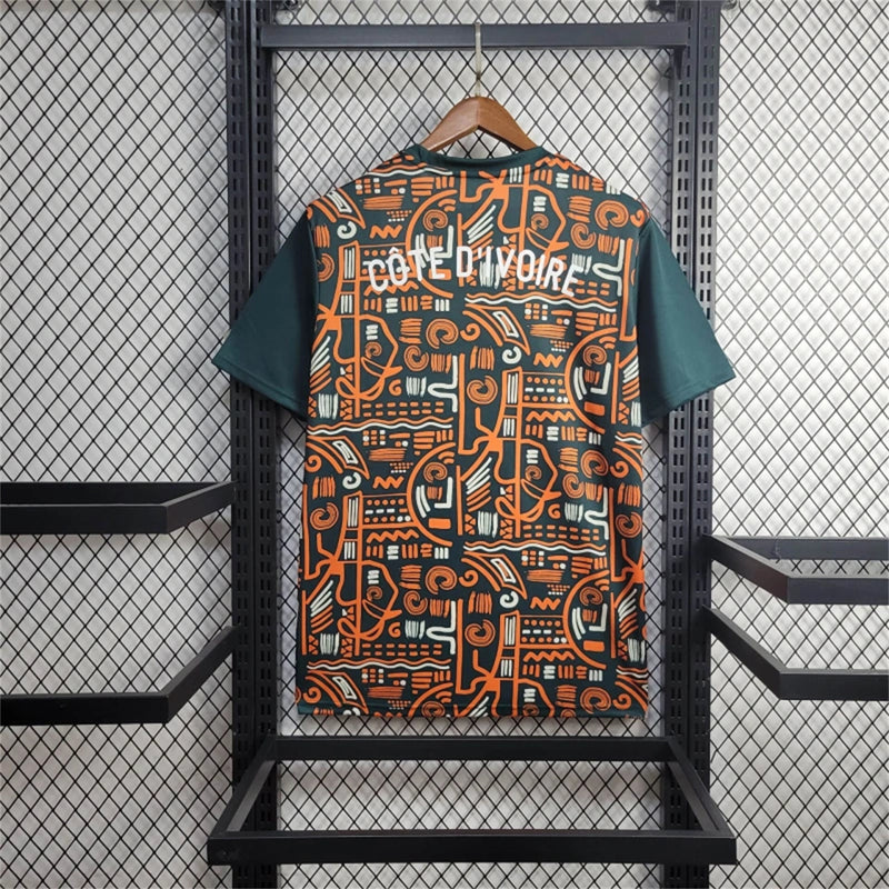 Camisa Pré Jogo Costa do Marfim | 2024 Torcedor Puna - Laranja Verde e Branca