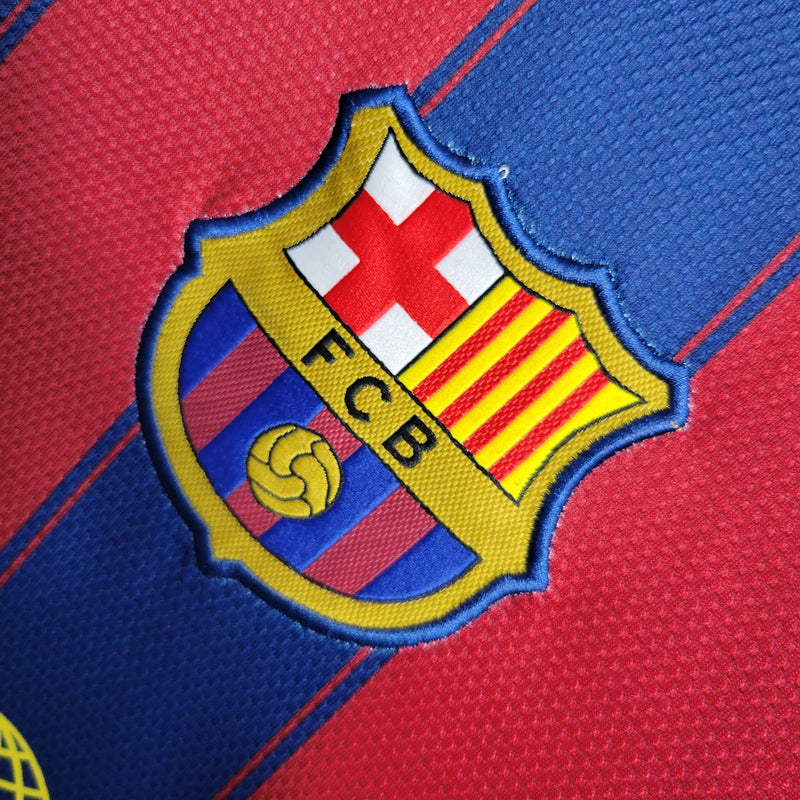 Camisa I Barcelona Retrô | 09/10 Nike - Vermelha e Azul