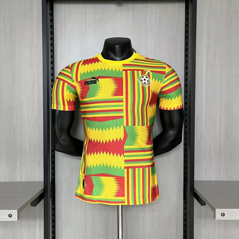 Camisa Pré Jogo Gana | 23/24 Modelo Jogador Puma - Amarela Verde e Vermelha