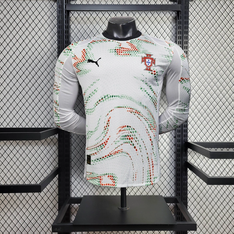 Camisa II Portugal | 2025 Modelo Jogador Nike - Branca (Manga Longa)