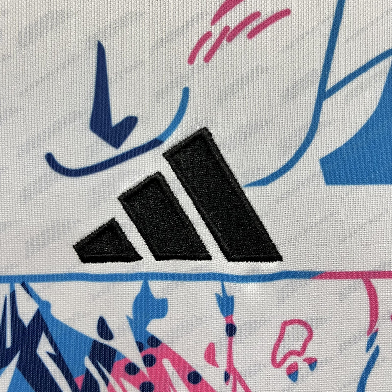 Camisa Dragon Ball Edition Japão | 2022 Torcedor Adidas - Branca Azul e Rosa