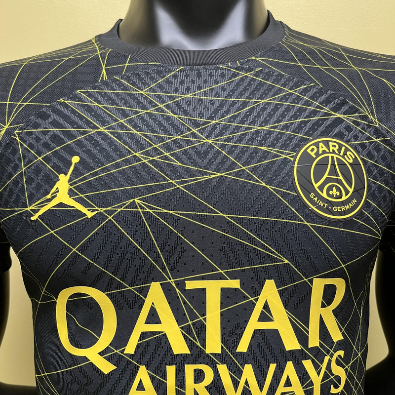 Camisa IV PSG | 22/23 Modelo Jogador Jordan - Preta e Amarela
