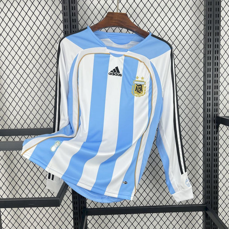 Camisa I Argentina Retrô | 2006 Adidas - Azul e Branca - Manga Longa