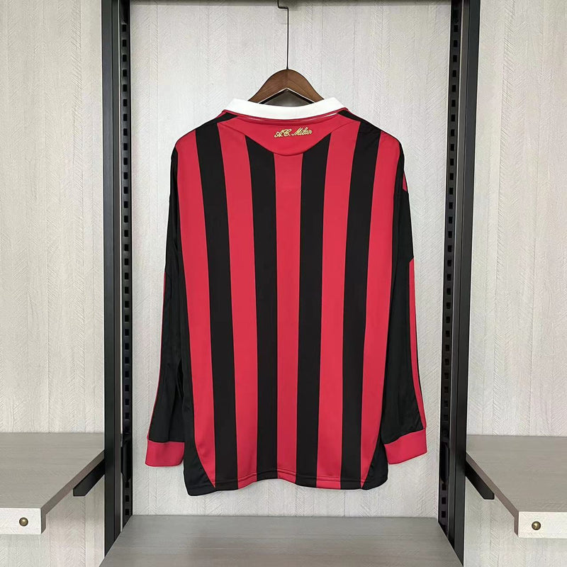 Camisa I Milan Retrô | 09/10 Torcedor Adidas - Vermelha e Preta - Manga Longa