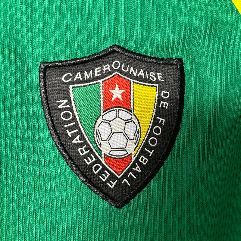 Camisa I Camarões Retrô | 1998 Puma - Verde e Amarela
