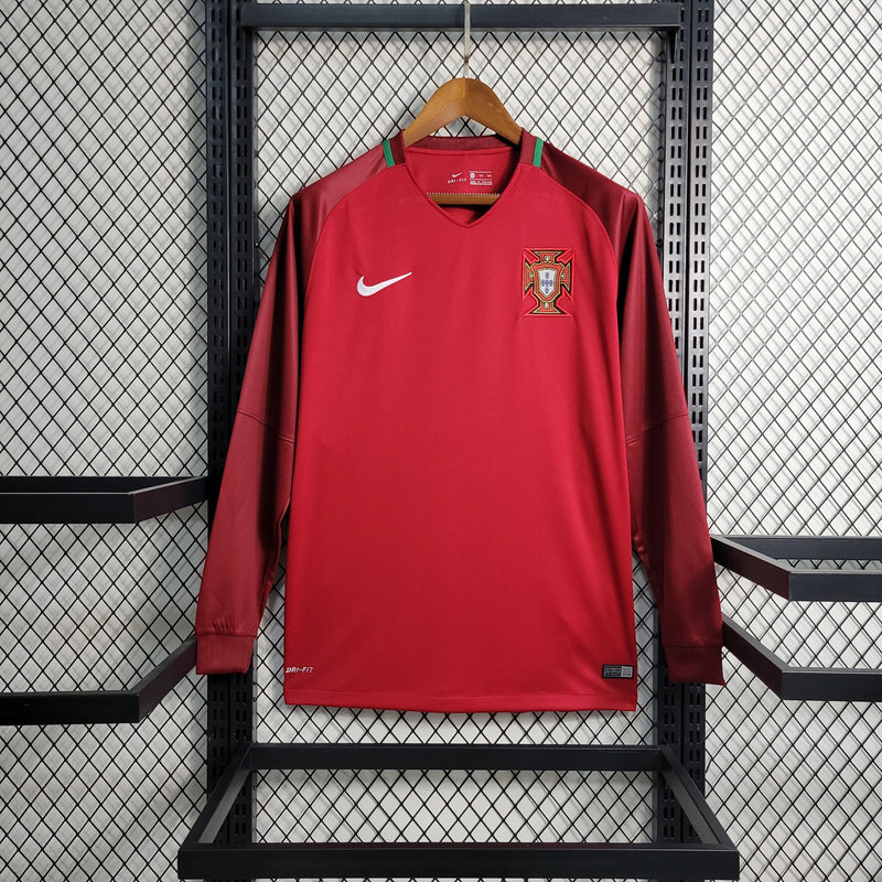 Camisa I Portugal Retrô | 2016 Torcedor Nike - Vermelha - Manga Longa