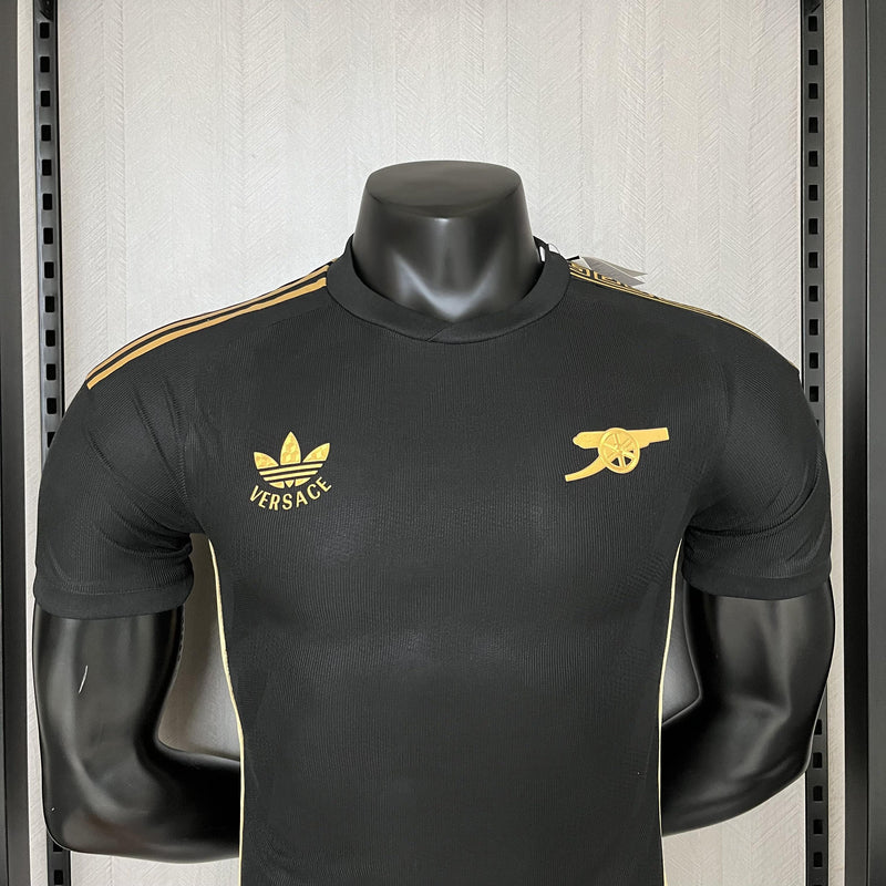 Camisa Arsenal x Versace | 24/25 Modelo Jogador Adidas - Preta