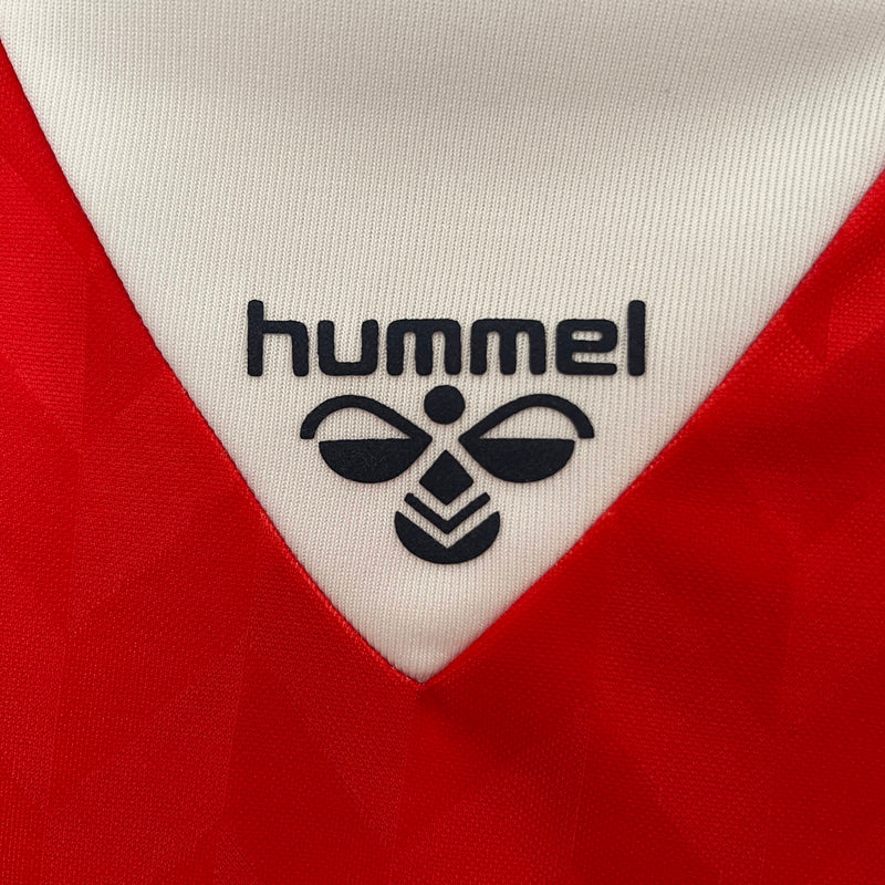 Camisa I Dinamarca Retrô | 1988 Hummel - Vermelha e Branca