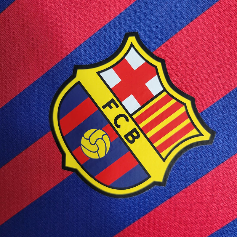Camisa I Barcelona Retrô | 11/12 Nike - Azul e Vermelha - Manga Longa