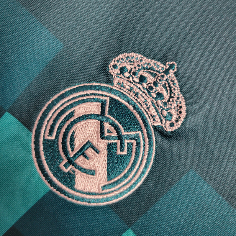 Camisa III Real Madrid | 17/18 Torcedor Adidas - Azul - Manga Longa + Patches