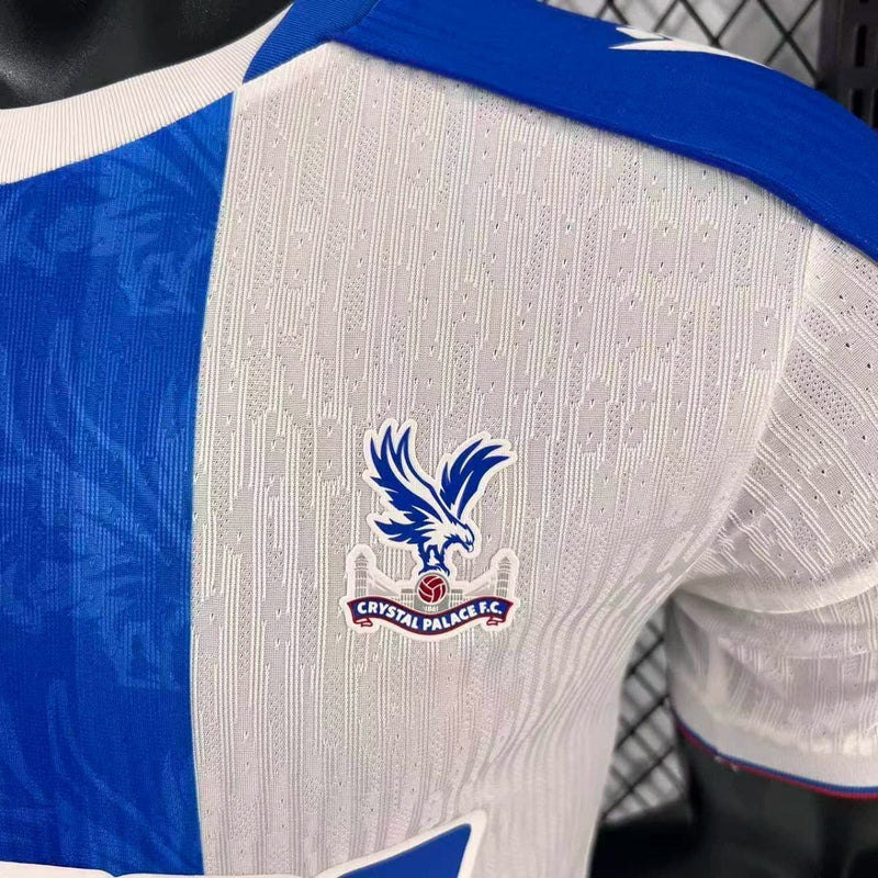 Camisa II Crystal Palace | 25/26 Modelo Jogador Macron - Branca Azul e Vermelha