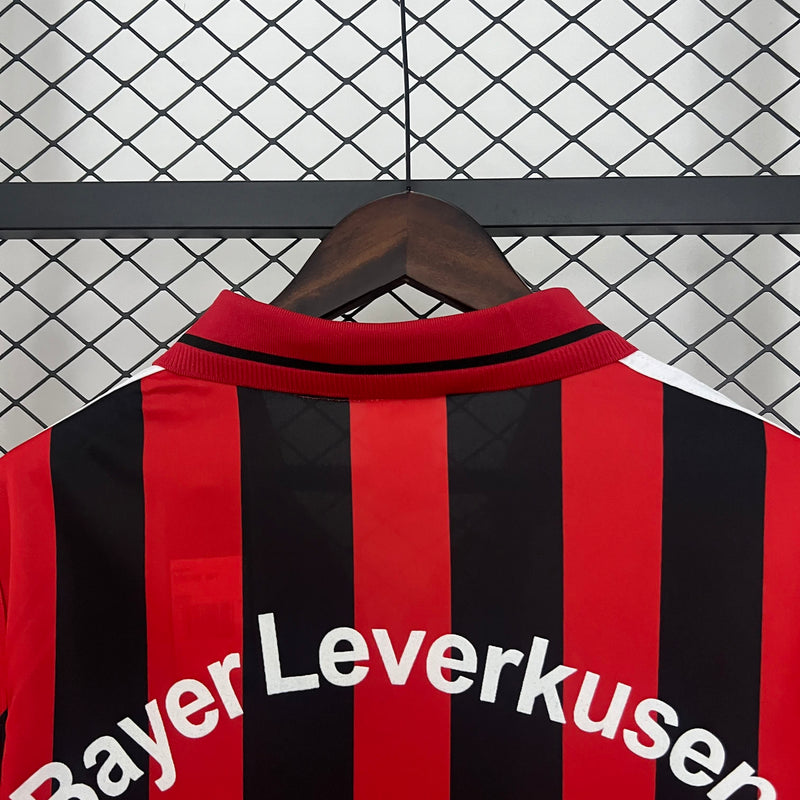 Camisa I Bayer Leverkusen Retrô | 01/02 Adidas - Vermelha e Preta