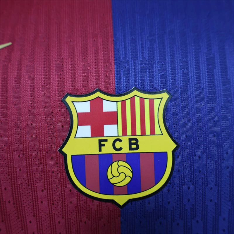 Camisa I Barcelona | 24/25 Modelo Jogador Nike - Vermelha e Azul (Coldplay)