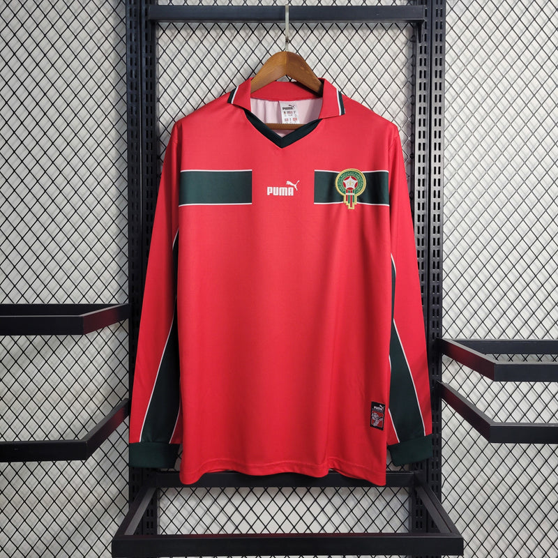 Camisa III Marrocos Retrô | 1998 Puma - Vermelha e Verde - Manga Longa