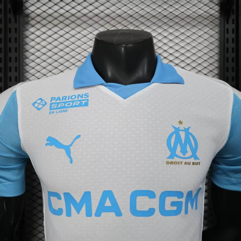 Camisa I Olympique de Marseille | 25/26 Modelo Jogador Puma - Branca e Azul