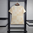 Camisa Pré Jogo Flamengo | 24/25 Torcedor Adidas - Branca e Marrom - Feminina