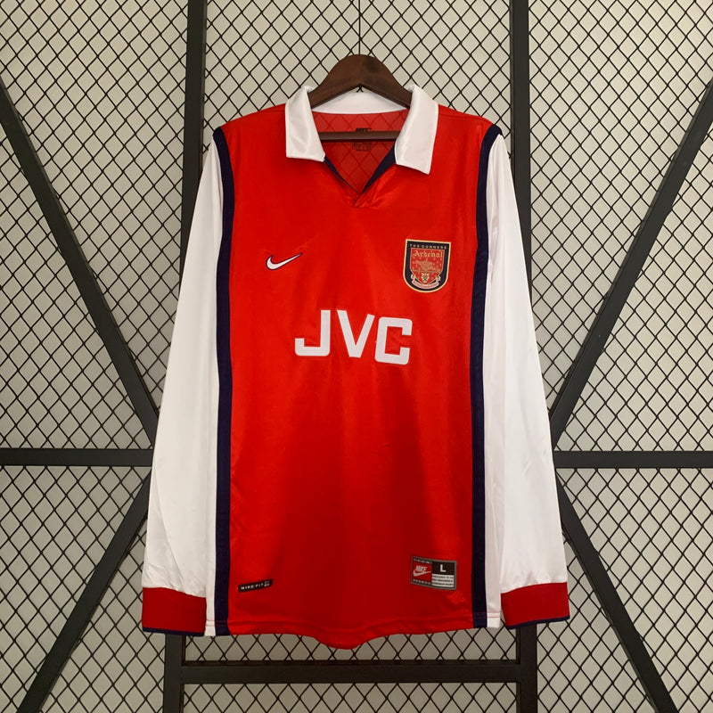 Camisa I Arsenal Retrô | 98/99 Nike - Vermelha e Branca - Manga Longa