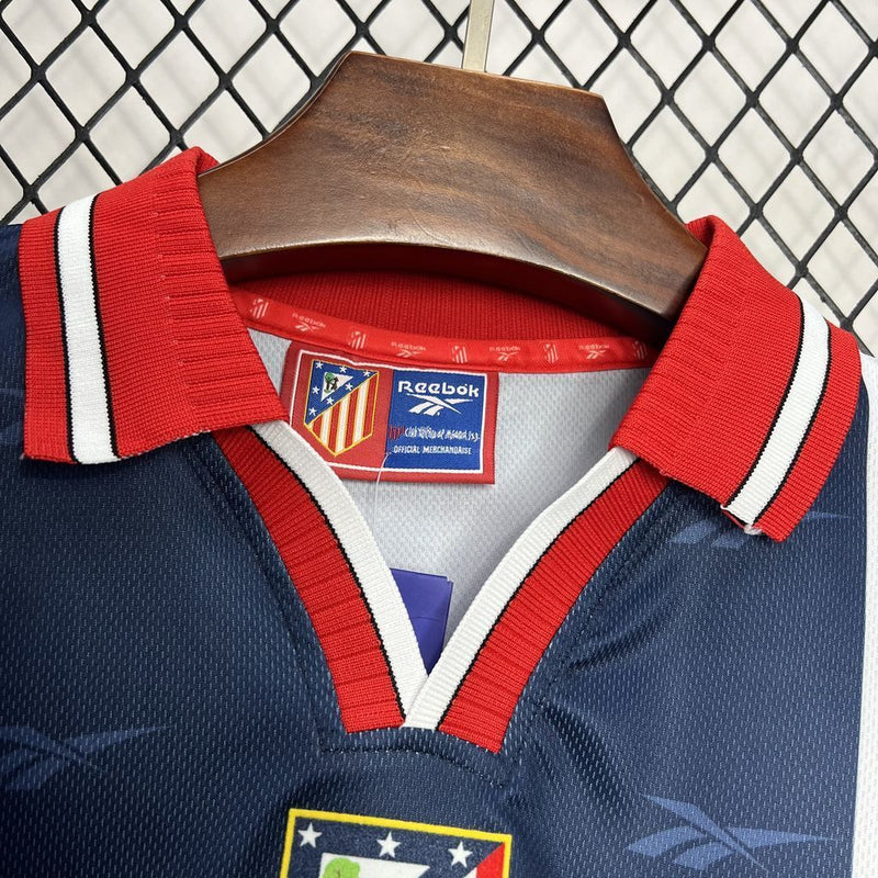 Camisa II Atlético de Madrid Retrô | 98/99 Reebok - Azul Branca e Vermelha