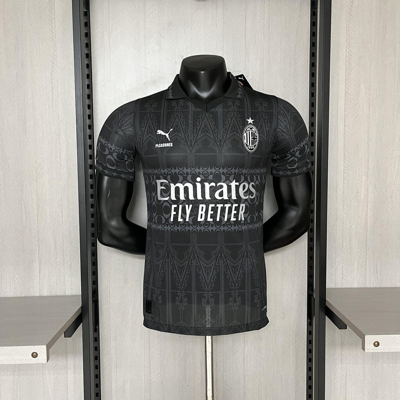 Camisa Milan x Pleasures | 24/25 Modelo Jogador Puma - Preta