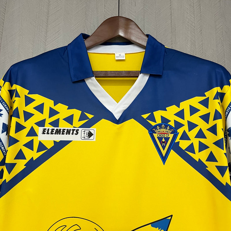 Camisa I Cadiz Retrô | 91/92 Elements - Amarela e Azul