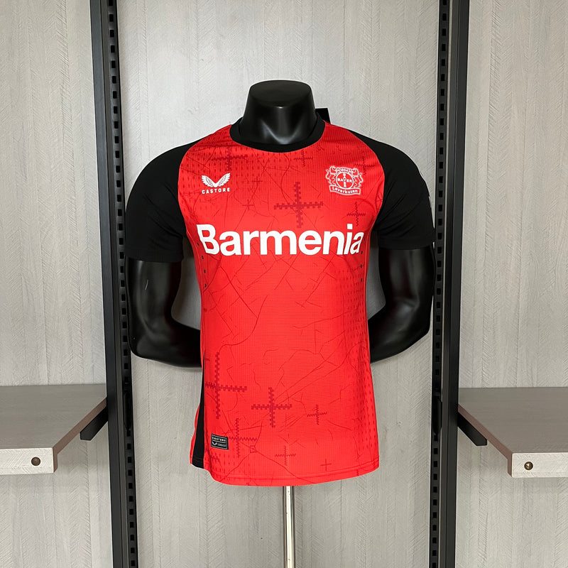 Camisa I Bayer Leverkusen | 24/25 Modelo Jogador Castore - Vermelha e Preta