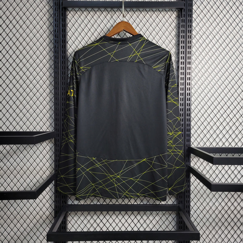Camisa IV PSG | 22/23 Torcedor Jordan - Preta e Amarela - Manga Longa