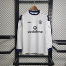 Camisa III Manchester United Retrô | 99/00 Umbro - Branca e Azul - Manga Longa