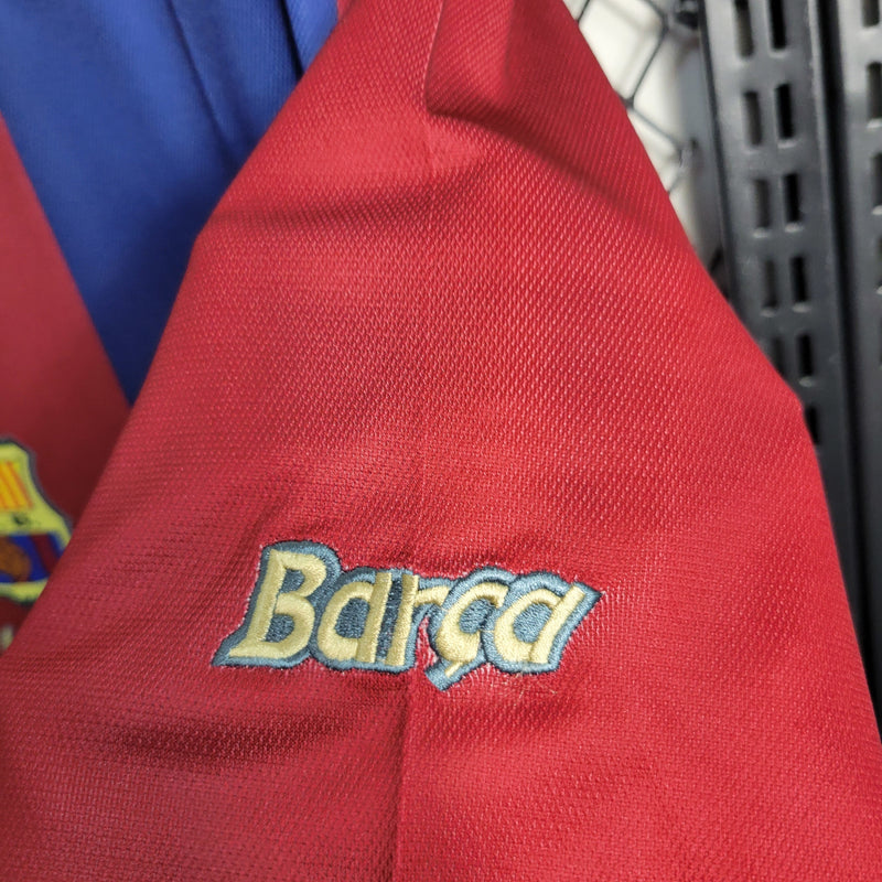 Camisa I Barcelona Retrô | 98/99 Nike - Vermelha e Azul