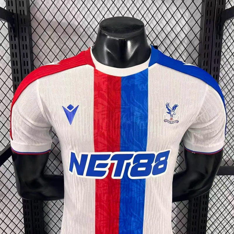 Camisa II Crystal Palace | 25/26 Modelo Jogador Macron - Branca Azul e Vermelha