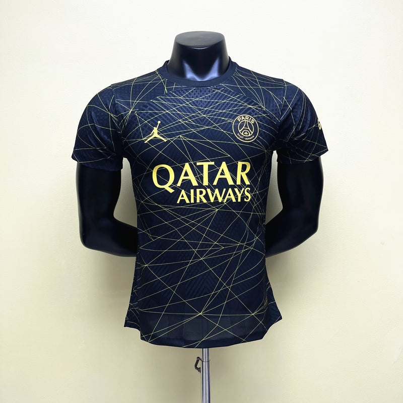 Camisa IV PSG | 22/23 Modelo Jogador Jordan - Preta e Amarela