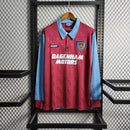 Camisa I West Ham Retrô | 95/97 Pony - Vermelha e Azul - Manga Longa