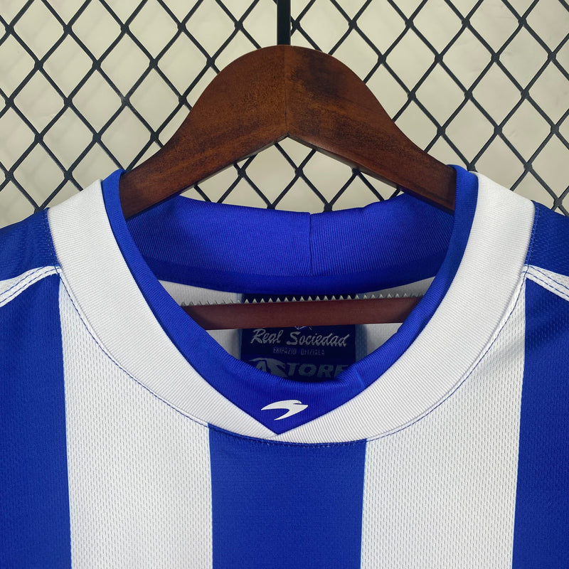 Camisa I Real Sociedad Retrô | 02/03 Astore - Azul e Branca