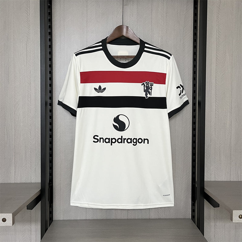 Camisa III Manchester United | 24/25 Torcedor Adidas - Branca Vermelha e Preta