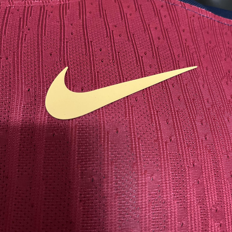 Camisa I Barcelona | 24/25 Modelo Jogador Nike - Vermelha e Azul (Spotify)