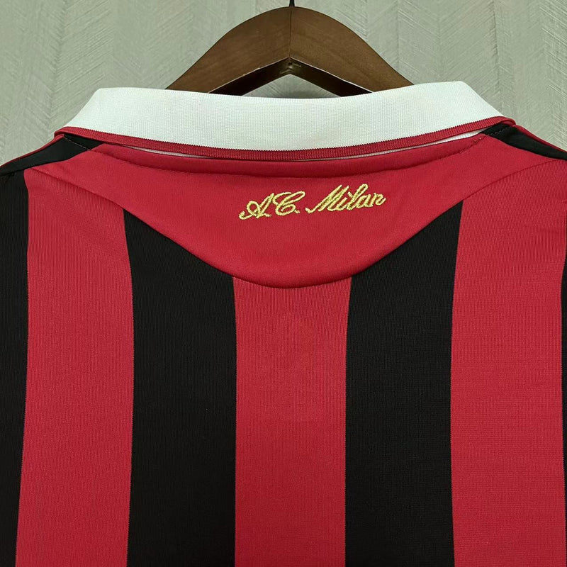 Camisa I Milan Retrô | 09/10 Torcedor Adidas - Vermelha e Preta - Manga Longa
