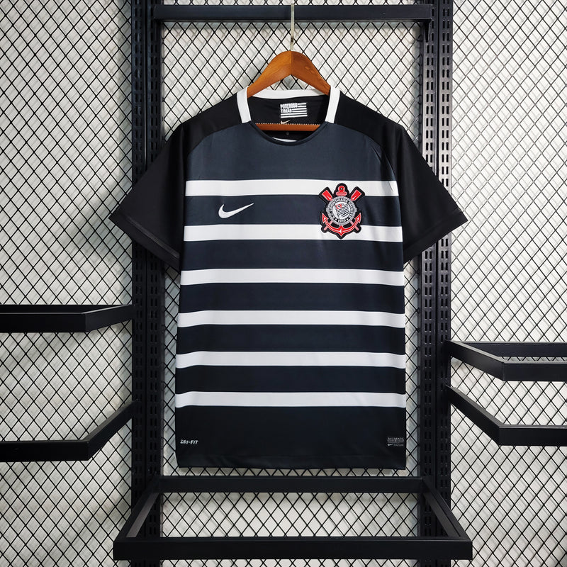 Camisa III Corinthians Retrô | 16/17 Nike - Preta e Branca