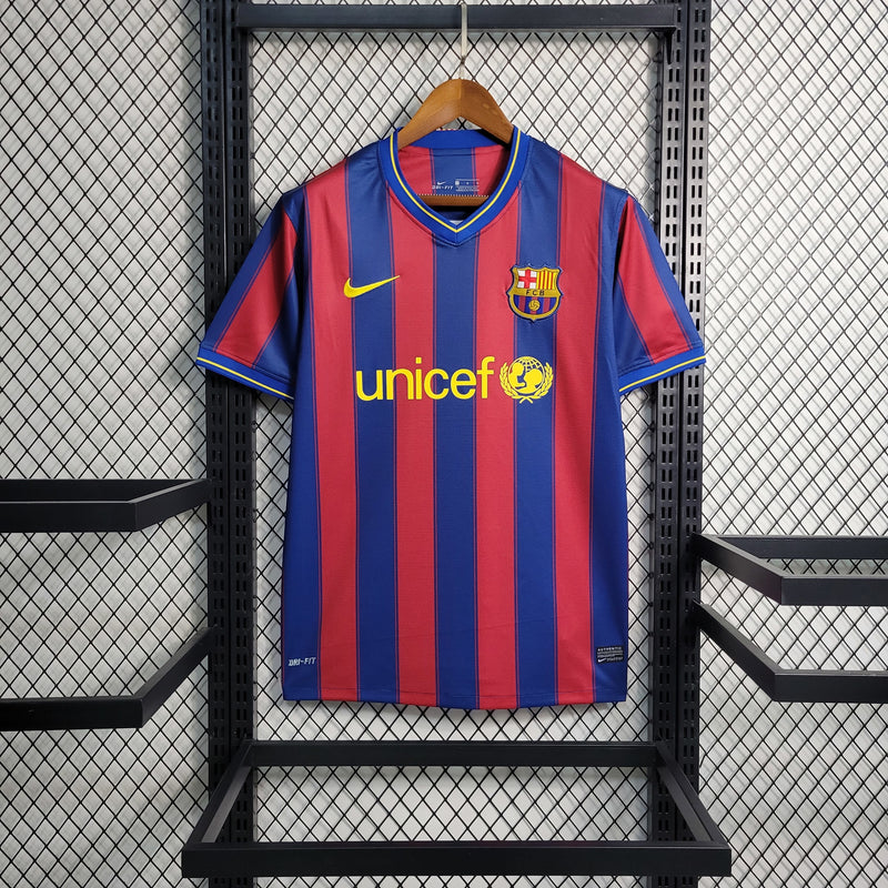 Camisa I Barcelona Retrô | 09/10 Nike - Vermelha e Azul