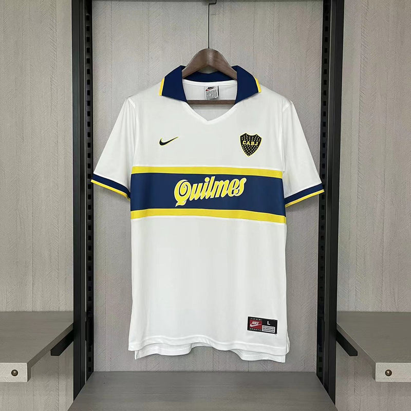 Camisa II Boca Juniors Retrô | 96/97 Torcedor Nike - Branca Azul e Amarela