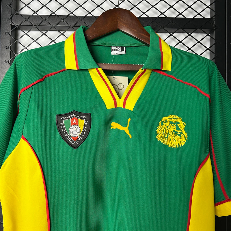 Camisa I Camarões Retrô | 1998 Puma - Verde e Amarela