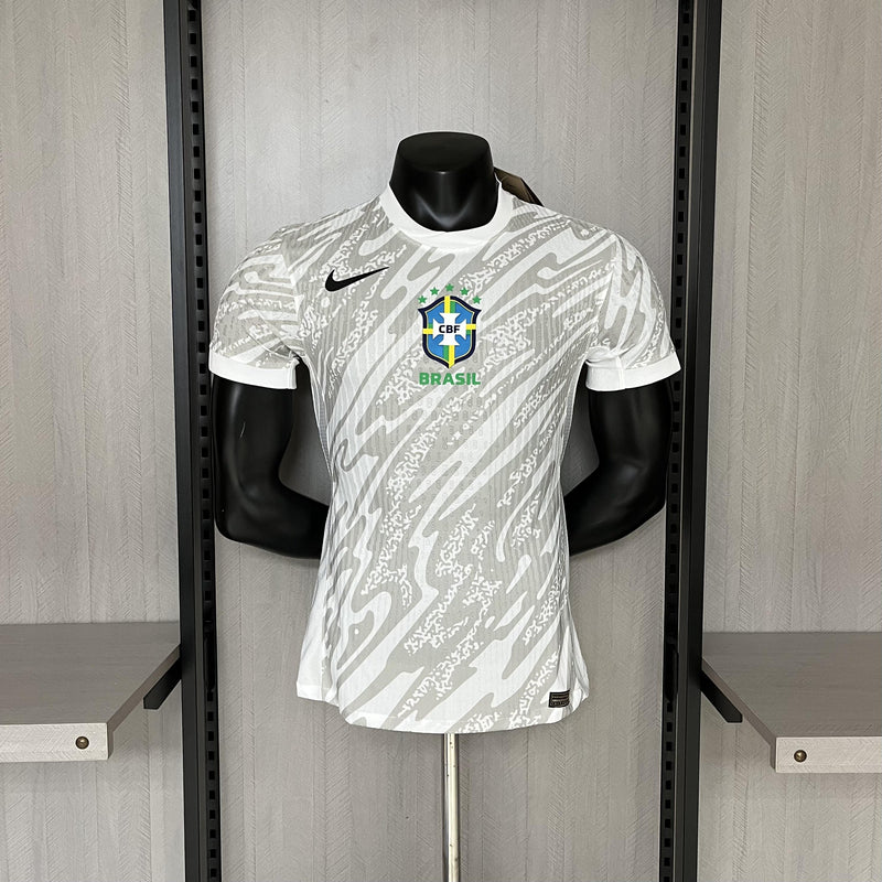 Camisa de Goleiro Brasil | 2024 Modelo Jogador Nike - Branca e Cinza