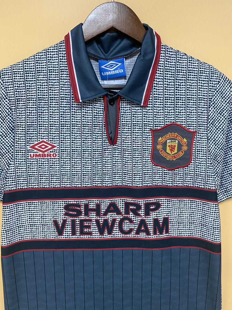 Camisa II Manchester United Retrô | 95/96 Torcedor Umbro - Azul Vermelha e Branca