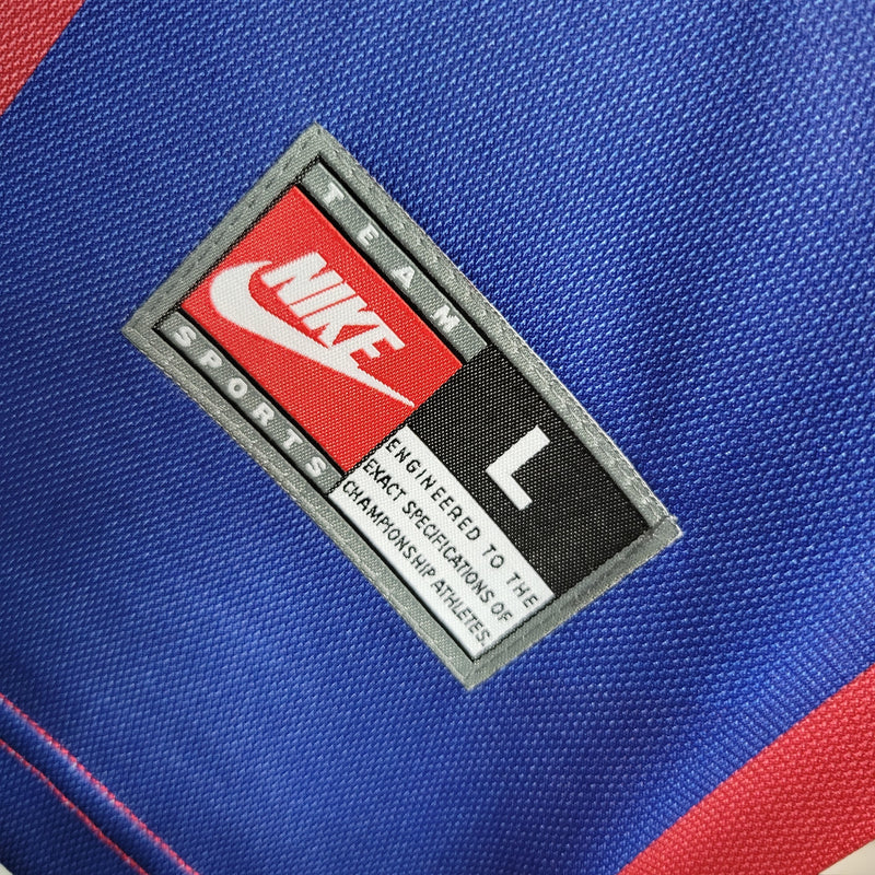 Camisa I Barcelona Retrô | 98/99 Nike - Vermelha e Azul