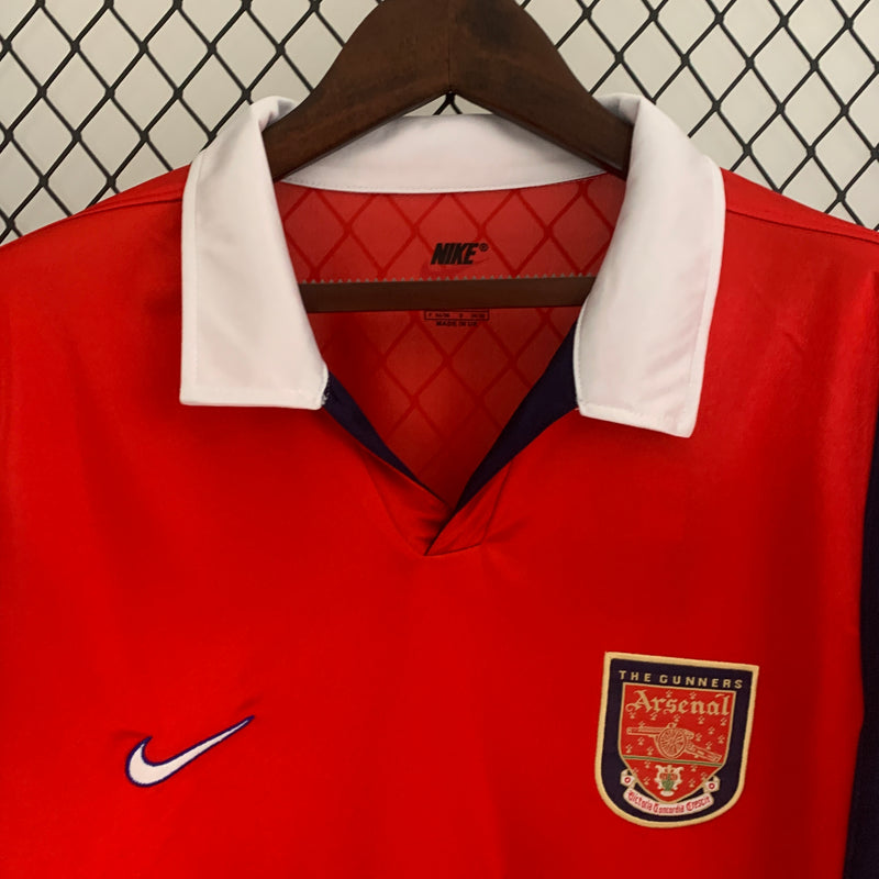Camisa I Arsenal Retrô | 98/99 Nike - Vermelha e Branca - Manga Longa