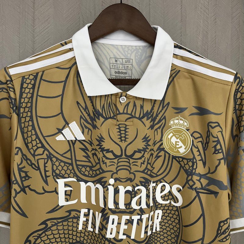 Camisa Chinese Dragon Real Madrid | 23/24 Torcedor Adidas - Dourada