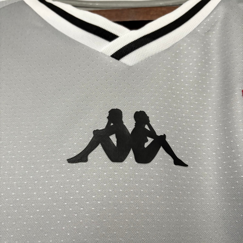Camisa Pré Jogo Vasco | 25/26 Torcedor Kappa - Cinza e Preta