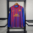 Camisa I Barcelona Retrô | 11/12 Nike - Azul e Vermelha - Manga Longa
