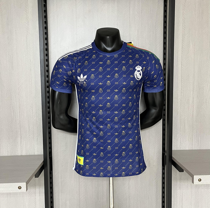Camisa Gucci x Real Madrid | 24/25 Modelo Jogador Adidas - Azul