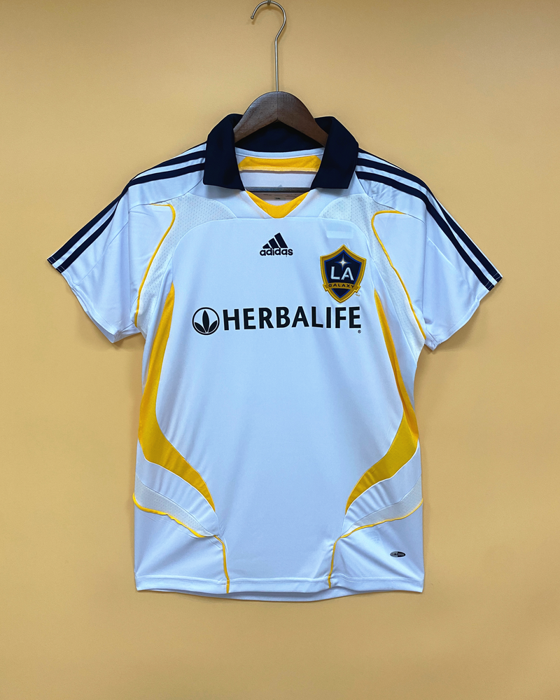 Camisa I LA Galaxy Retrô | 07/08 Torcedor Adidas - Branca Amarela