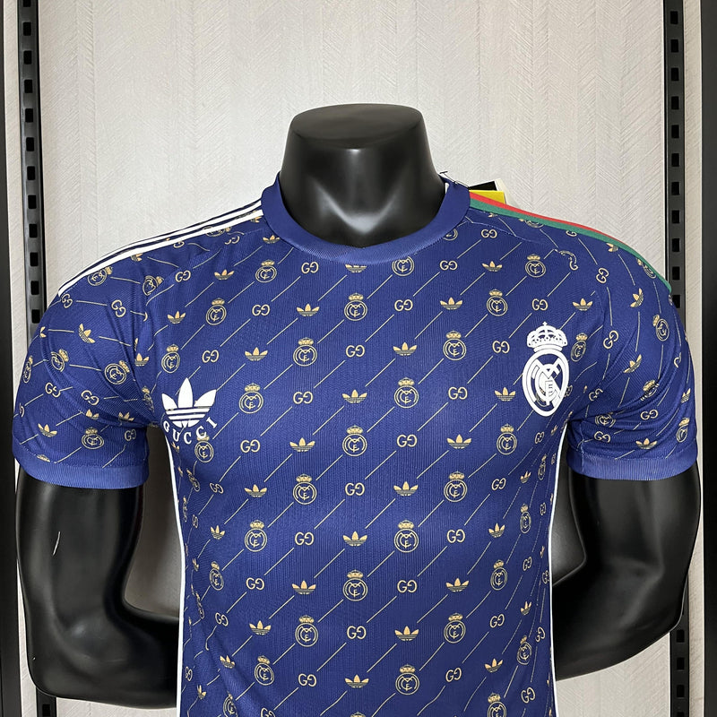 Camisa Gucci x Real Madrid | 24/25 Modelo Jogador Adidas - Azul